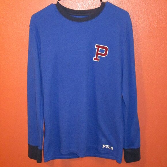 Polo Ralph Lauren Men Large Red White Blue Long Sleeve Sleepwear Shirt - Picture 5 of 8